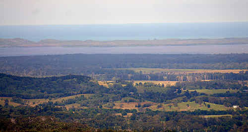 NEXT DOOR: The view from Wolvi Mountain over Wolvi, Lake Cootharabar and the ocean. NEXT DOOR: The view from Wolvi Mountain over Wolvi, Lake Cootharabar and the ocean.